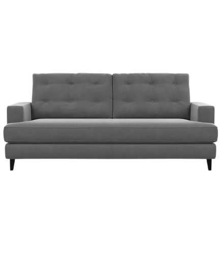 Chesterfield Velvet 3 Seater Sofa -  Light Grey